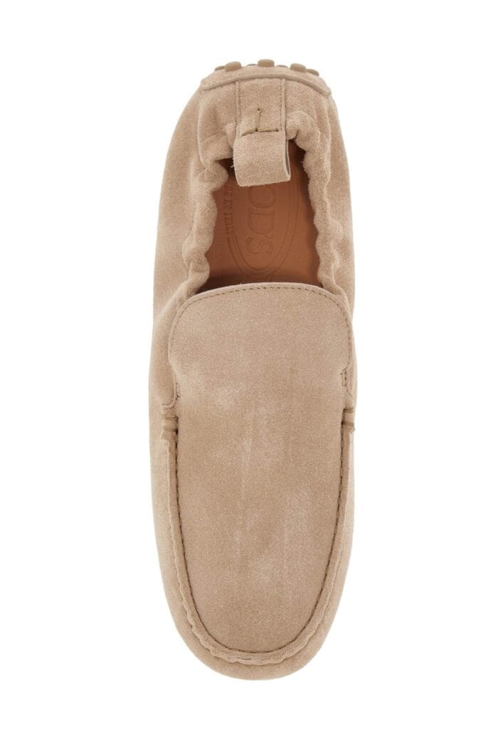 TOD'S Gathered Leather Slippers In Cord Color