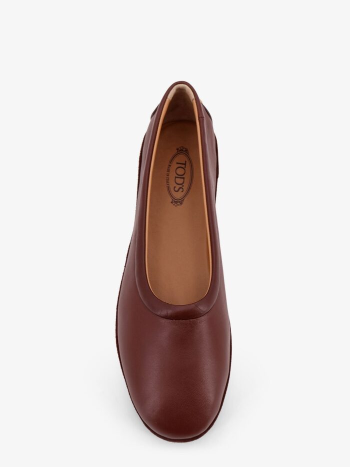 TOD'S Leather Ballerinas With Rubber Stud Detail On The Back