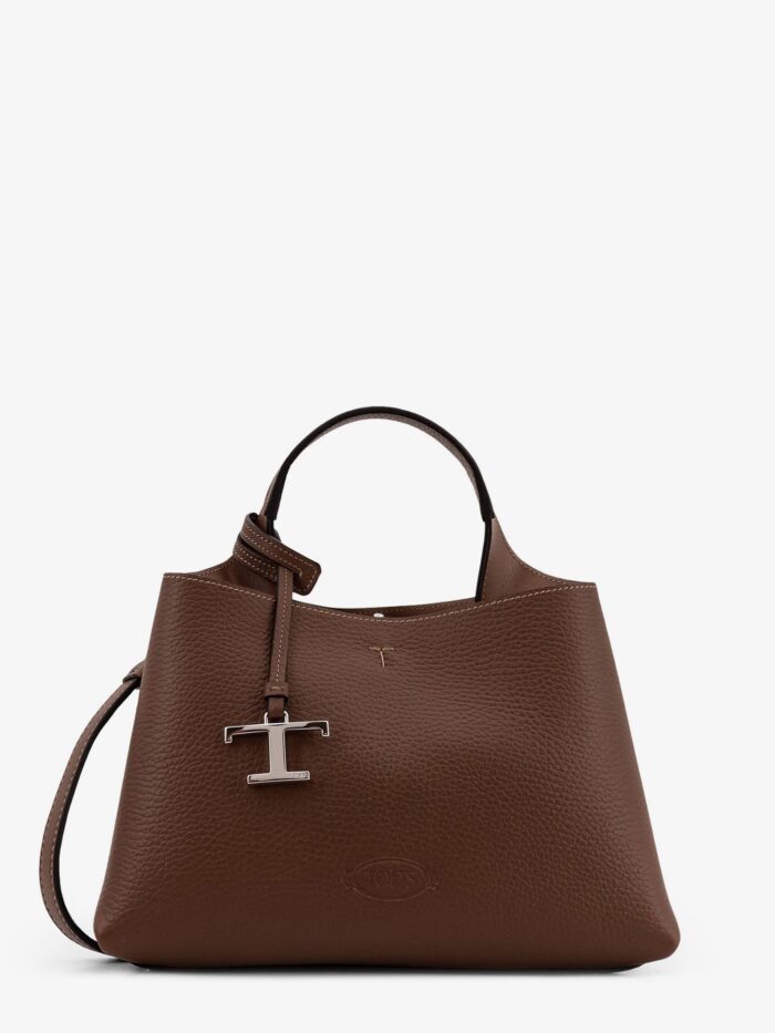 TOD'S Leather Crossbody Bag With Metal T-Timeless Logo