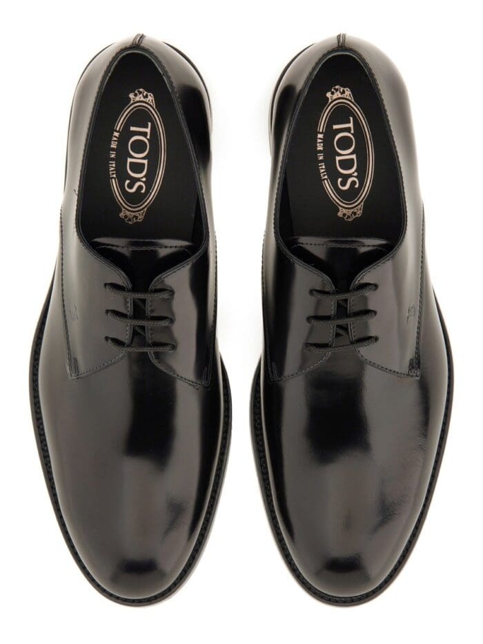 TOD'S LEATHER LACE-UP DERBY SHOE