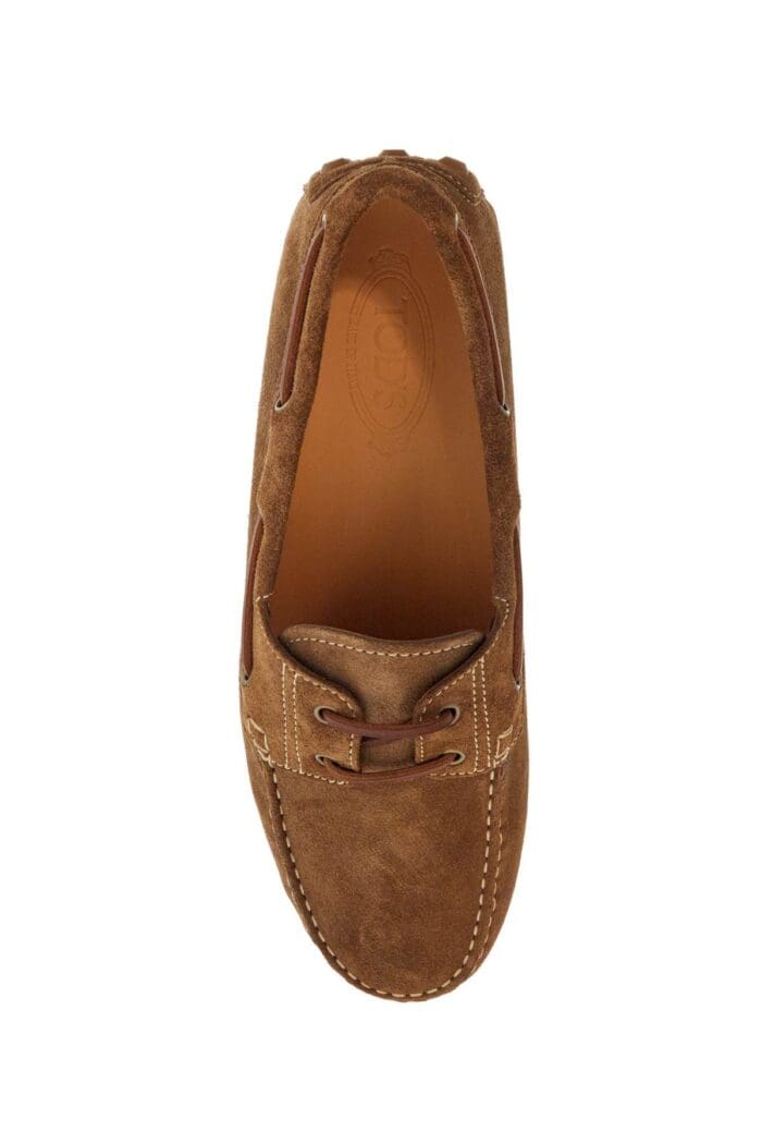 TOD'S Light Walnut Leather Driving Moccasin Made In Italy