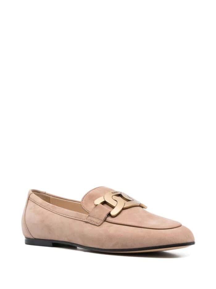 TODS Logo Leather Loafers