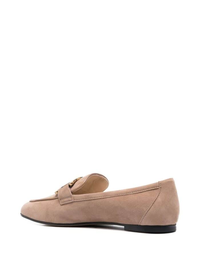 TODS Logo Leather Loafers