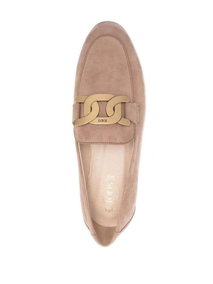 TODS Logo Leather Loafers