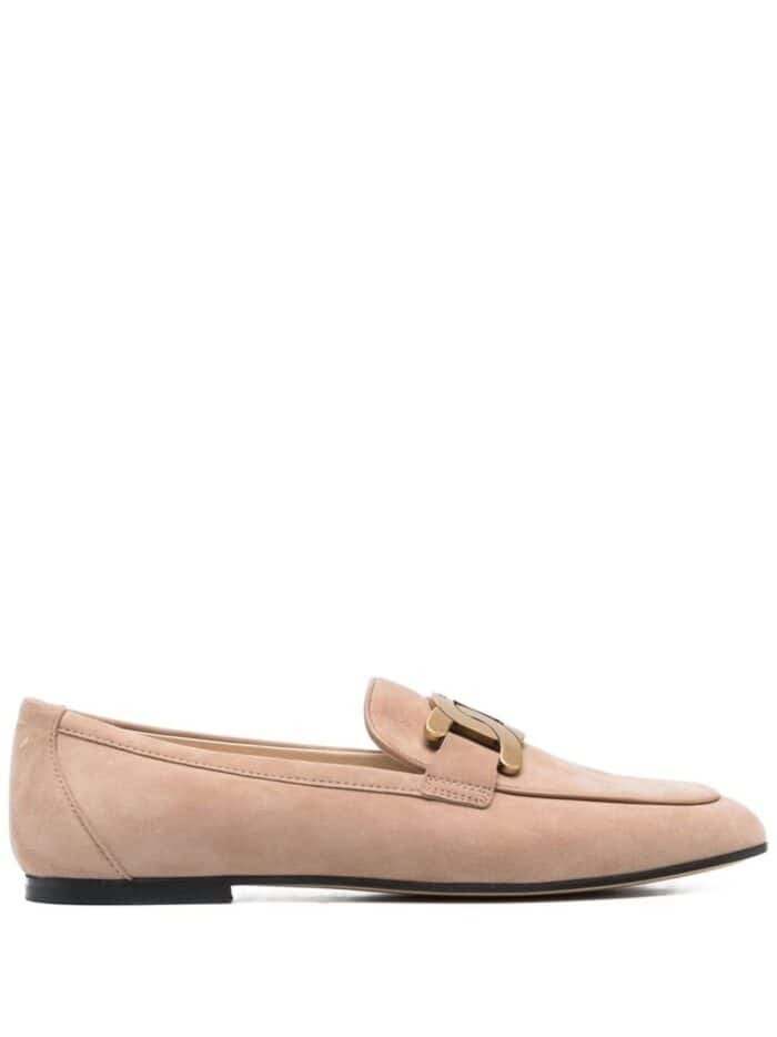 TODS Logo Leather Loafers