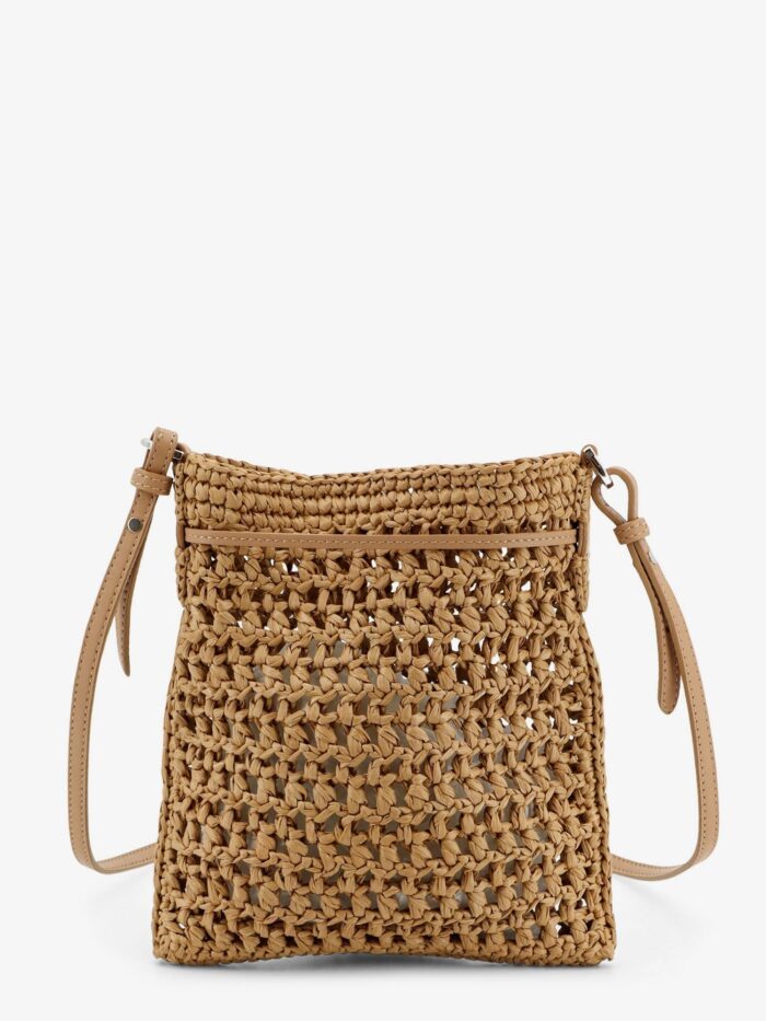 TOD'S Raffia Bucket Bag With Crochet Motif