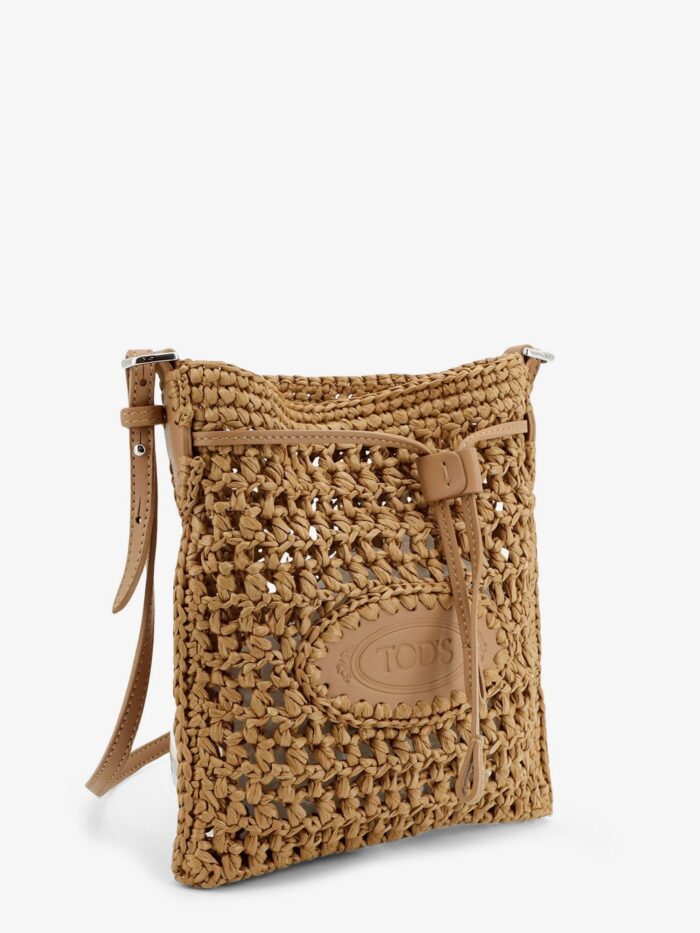TOD'S Raffia Bucket Bag With Crochet Motif