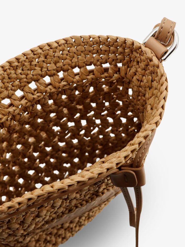 TOD'S Raffia Bucket Bag With Crochet Motif