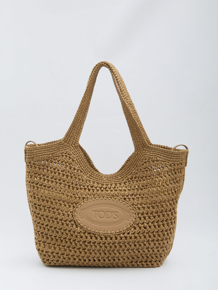 Tod's Raffia shopping bag medium