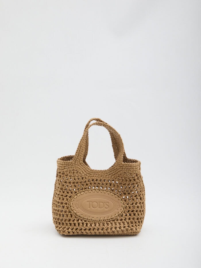 Tod's Raffia shopping bag small