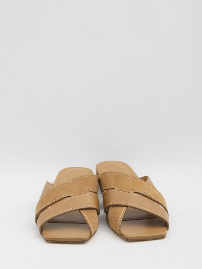 Tod's Smooth and suede leather slides