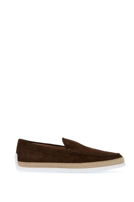 TOD'S Suede Slip-on With Rafia Insert