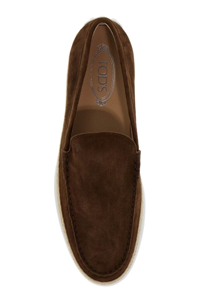 TOD'S Suede Slip-on With Rafia Insert