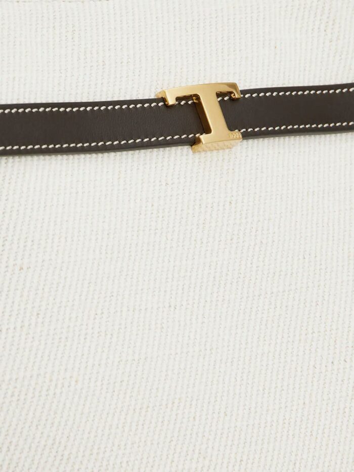 TOD'S Tim Canvas And Leather Medium Shopping Bag