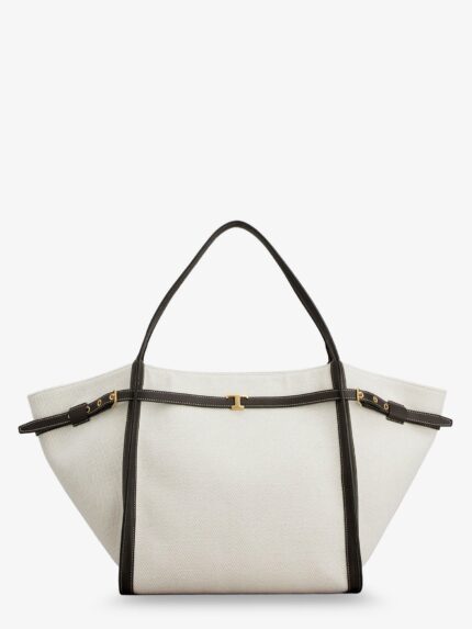 TOD'S Tim Canvas And Leather Medium Shopping Bag