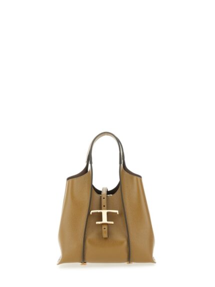 TOD'S TIMELESS LEATHER MINI T SHOPPING BAG