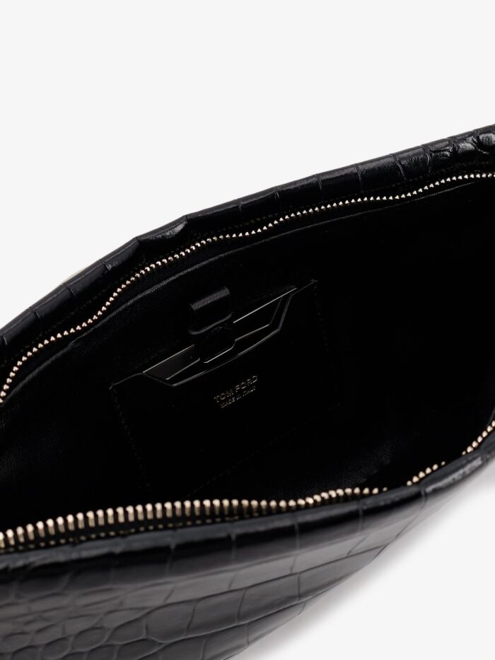 TOM FORD Aura Crocodile-print Leather Clutch Bag