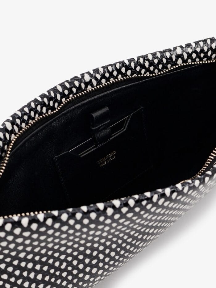 TOM FORD Aura Leather Clutch Bag With Snake Motif