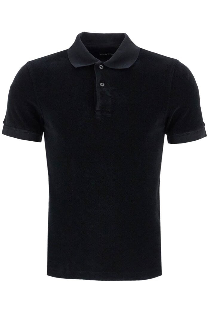 TOM FORD Black Cotton Solid Polo