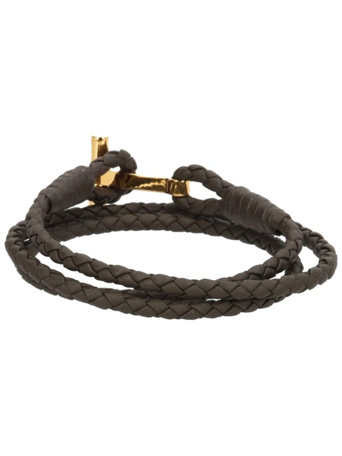 TOM FORD BRAIDED LEATHER BRACELET