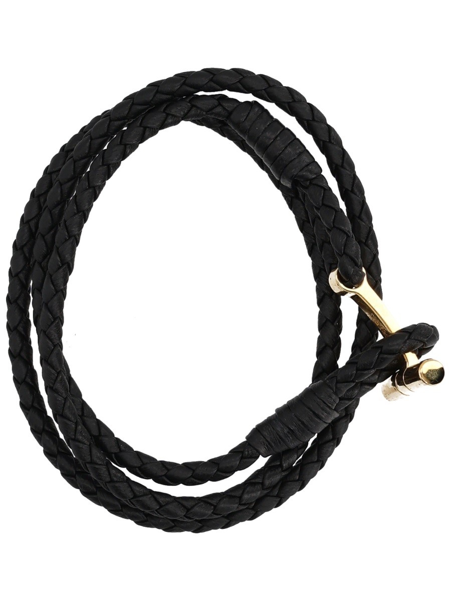 TOM FORD BRAIDED LEATHER BRACELET