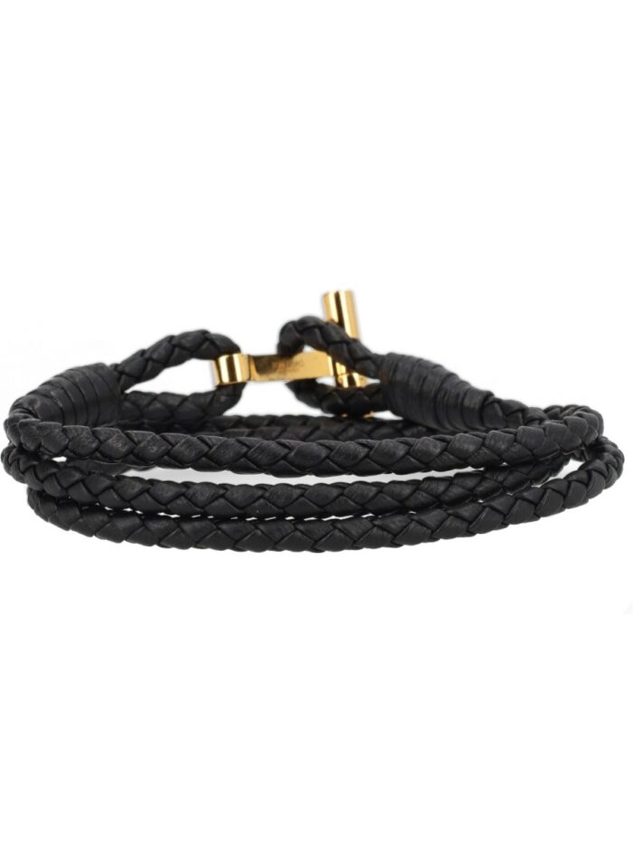 TOM FORD BRAIDED LEATHER BRACELET