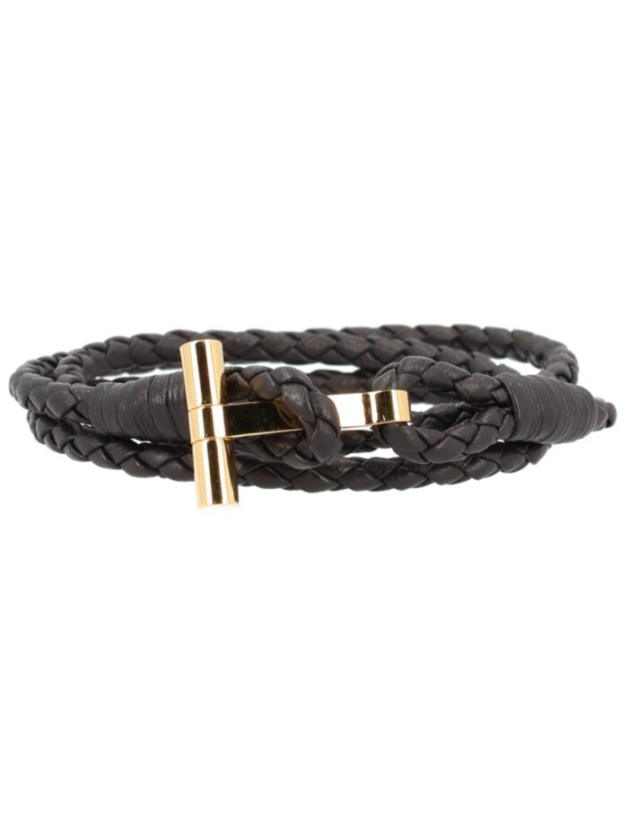 TOM FORD BRAIDED LEATHER BRACELET