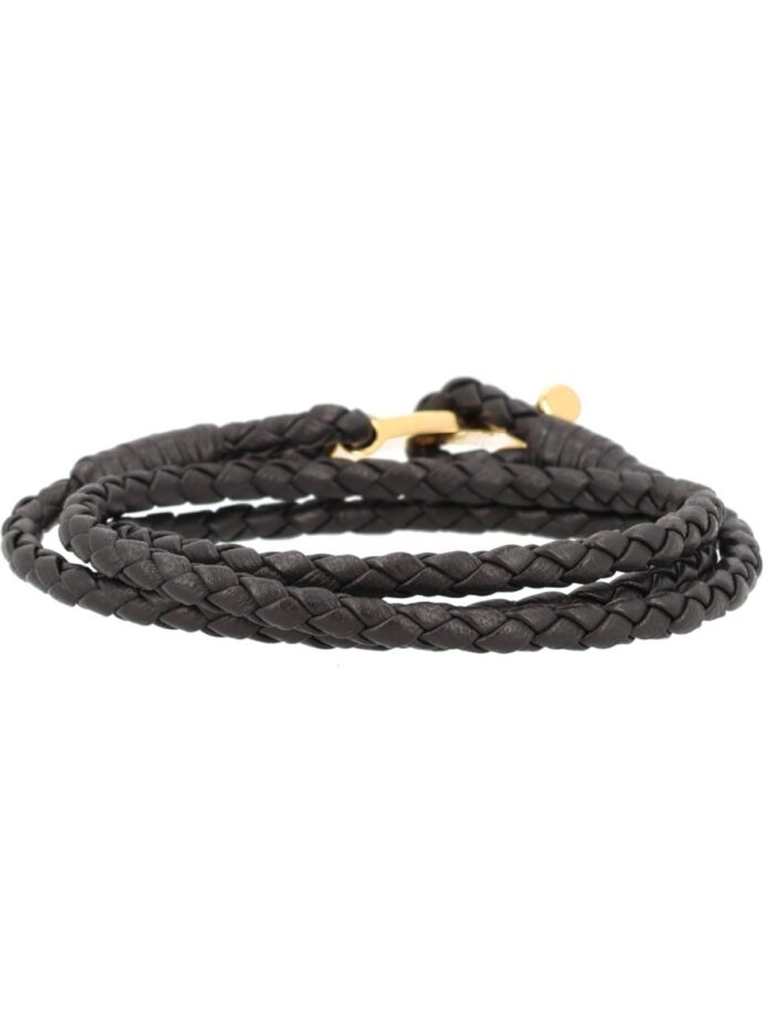 TOM FORD BRAIDED LEATHER BRACELET