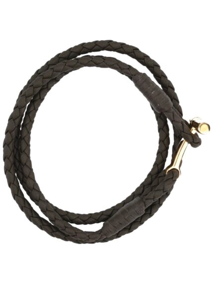 TOM FORD BRAIDED LEATHER BRACELET