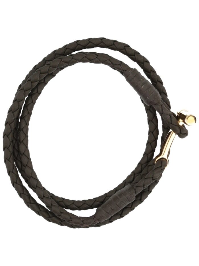 TOM FORD BRAIDED LEATHER BRACELET