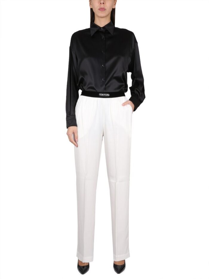 TOM FORD CAMICIA IN RASO DI SETA STRETCH
