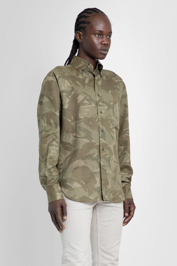 TOM FORD Camo Print Fluid Fit Leisure Shirt