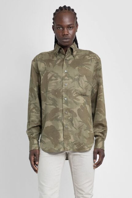 TOM FORD Camo Print Fluid Fit Leisure Shirt