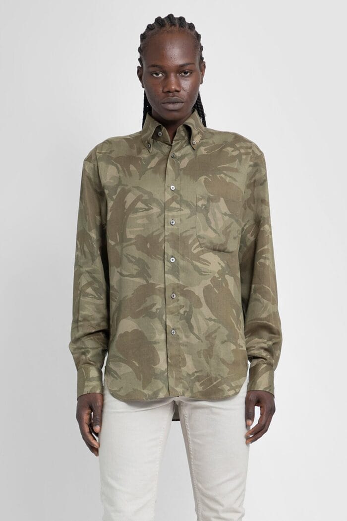 TOM FORD Camo Print Fluid Fit Leisure Shirt