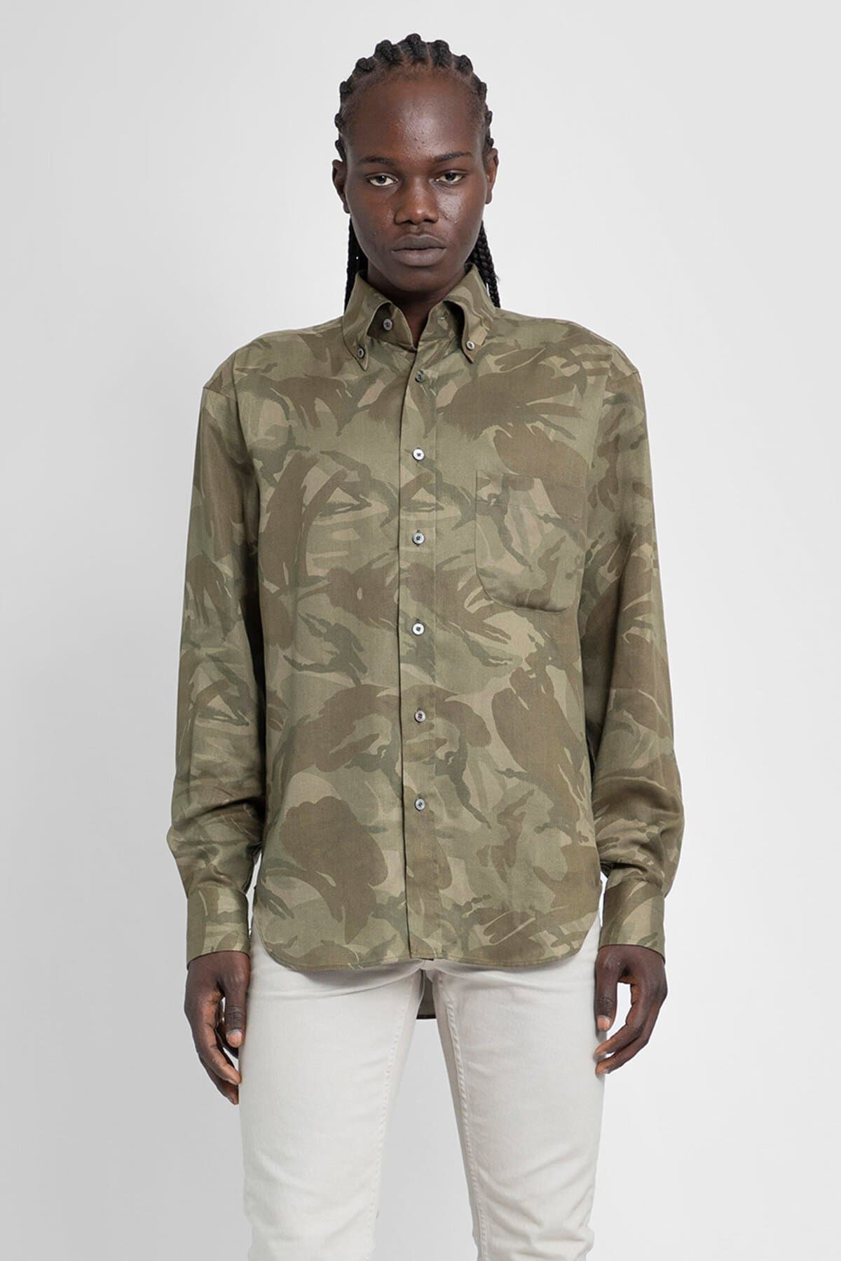 TOM FORD Camo Print Fluid Fit Leisure Shirt