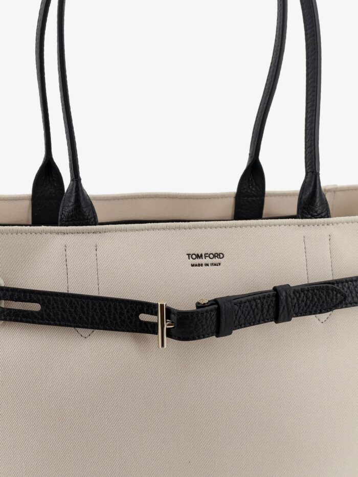 TOM FORD Canvas Shoulder Bag With Engraved Logo On The Front