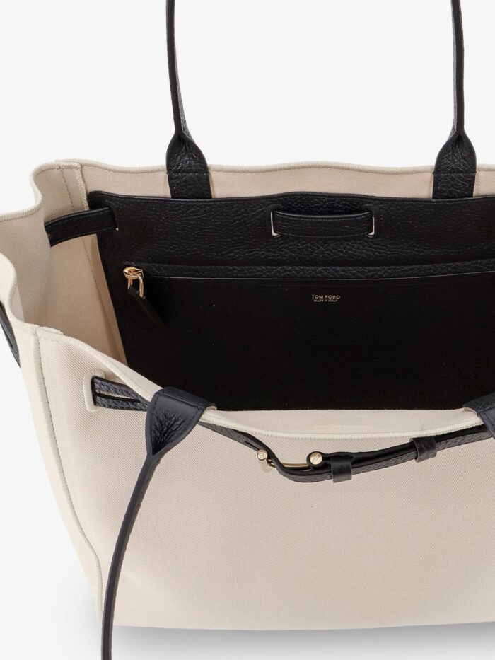 TOM FORD Canvas Shoulder Bag With Engraved Logo On The Front