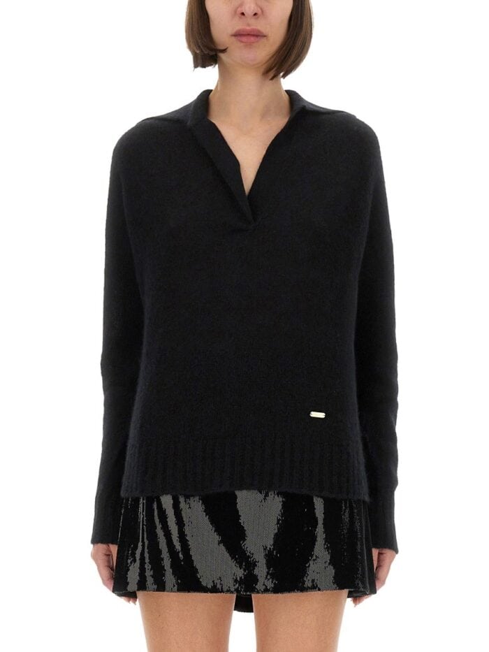 TOM FORD CASHMERE AND SILK LONG SLEEVE POLO SHIRT
