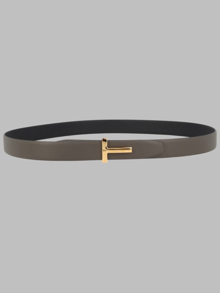 tom ford cintura "t icon" in pelle fiore TOM FORD CINTURA "T ICON" IN PELLE FIORE