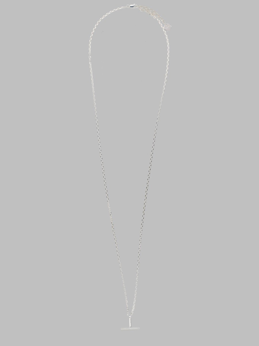 TOM FORD COLLANA A CIONDOLO A T IN ARGENTO