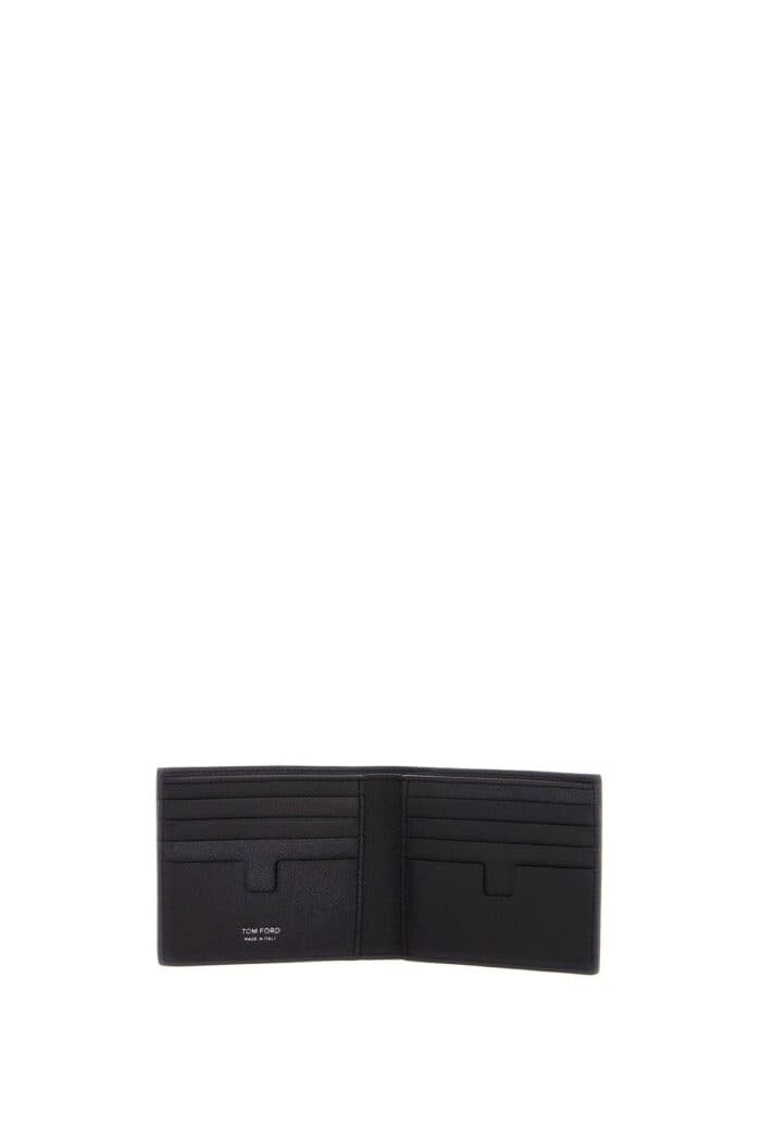 TOM FORD Compact Foldable Black Calfskin Wallet Made In Italy