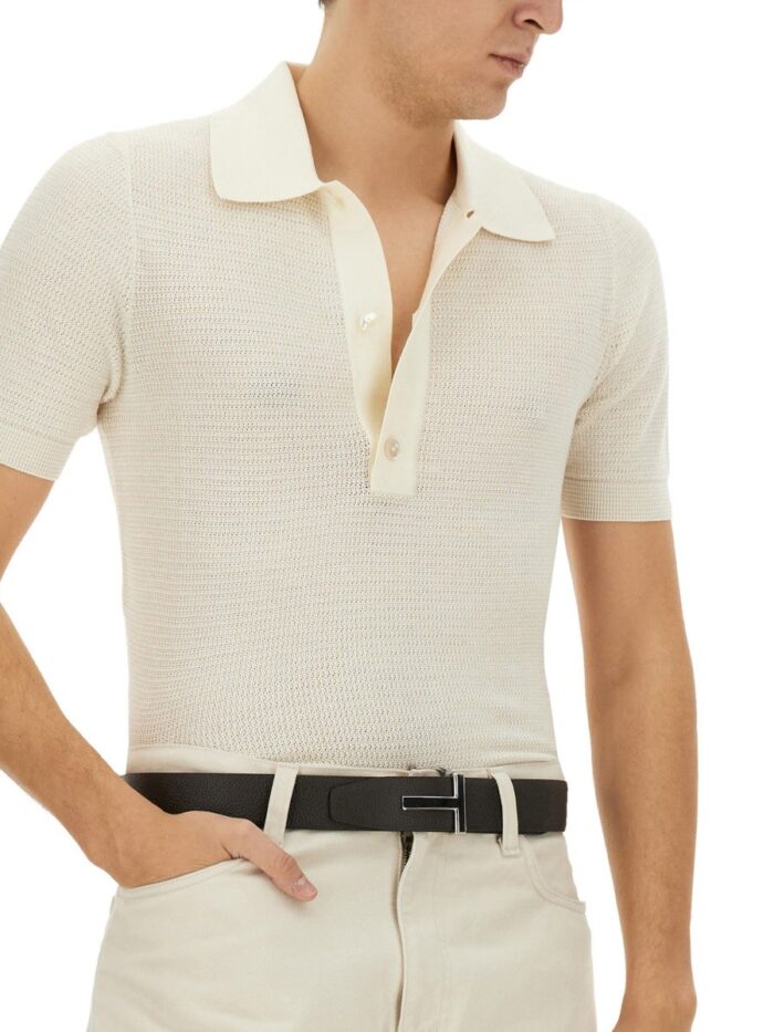 TOM FORD COTTON AND SILK POLO SHIRT