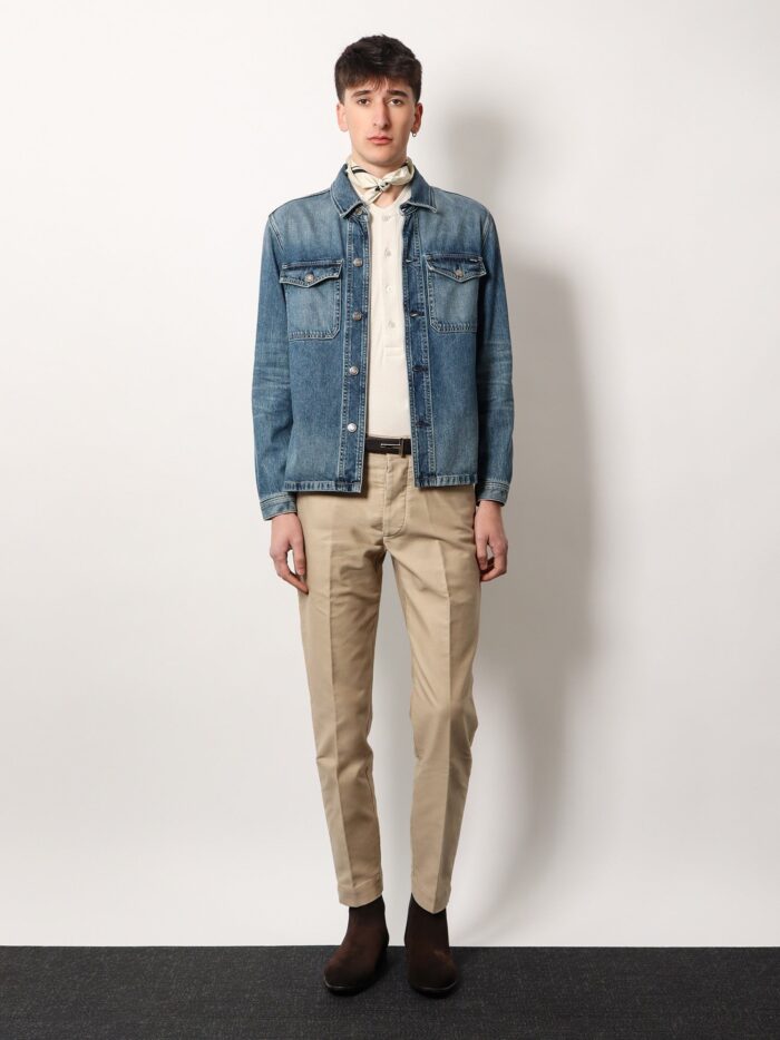 TOM FORD Cotton Trosuer With Leather Logo Patch
