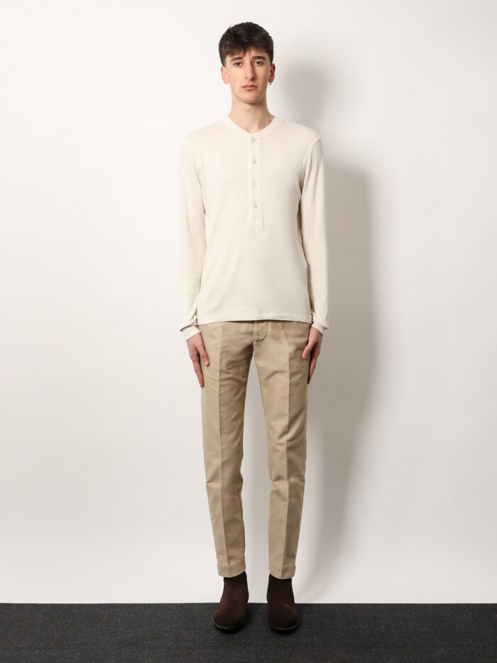 TOM FORD Cotton Trosuer With Leather Logo Patch