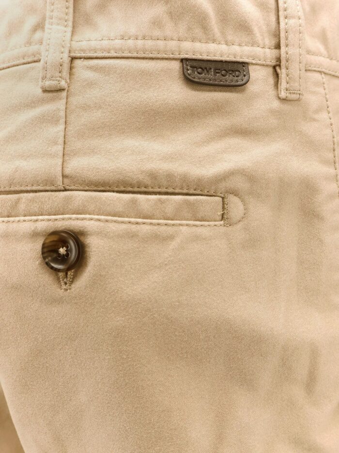 TOM FORD Cotton Trosuer With Leather Logo Patch
