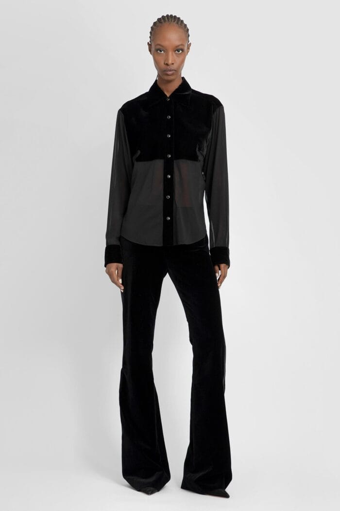 TOM FORD Cotton Velvet Tuxedo Flare Pants