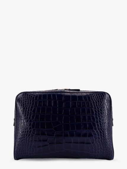 TOM FORD Croco Print Leather Laptop Pouch
