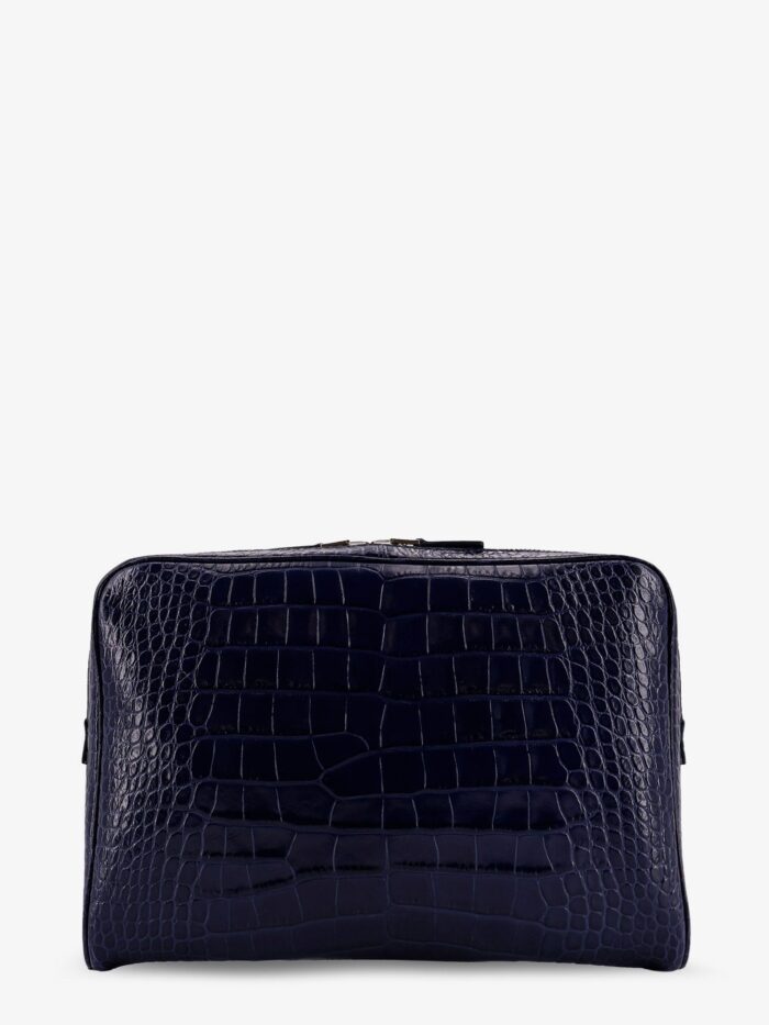 TOM FORD Croco Print Leather Laptop Pouch