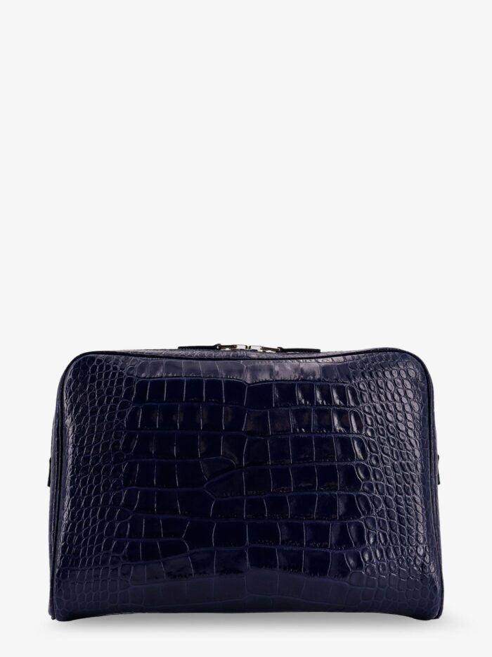 TOM FORD Croco Print Leather Laptop Pouch