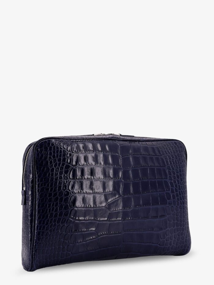 TOM FORD Croco Print Leather Laptop Pouch